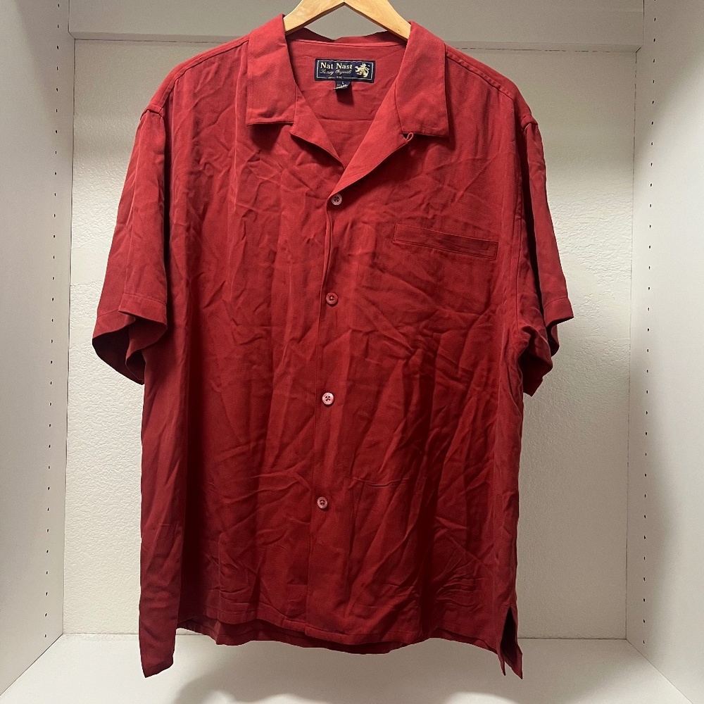 Nat Nast Men Large G'Prix De L'A.C.F. Monaco 1931 Camp Hawaiian Bowling Shirt